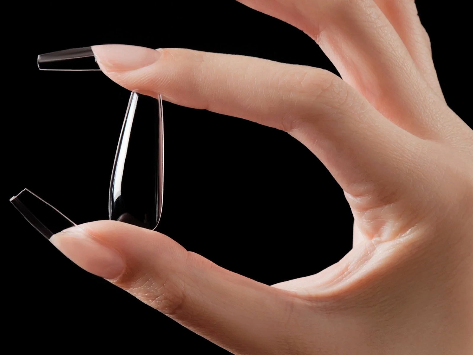 Clear full-cover soft gel nail extension tips